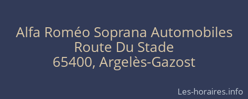 Alfa Roméo Soprana Automobiles