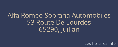 Alfa Roméo Soprana Automobiles