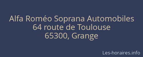 Alfa Roméo Soprana Automobiles