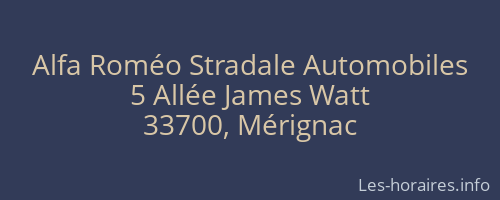 Alfa Roméo Stradale Automobiles