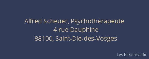 Alfred Scheuer, Psychoth&eacute;rapeute