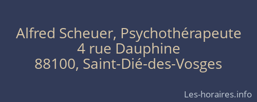 Alfred Scheuer, Psychothérapeute