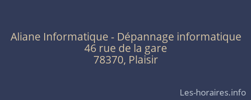 Aliane Informatique - Dépannage informatique