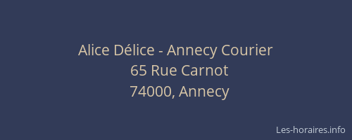 Alice Délice - Annecy Courier