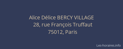 Alice Délice BERCY VILLAGE