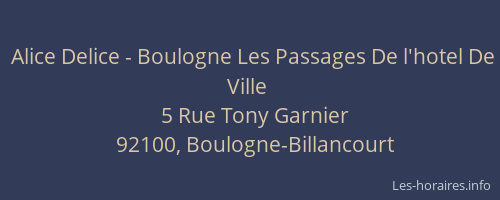 Alice Delice - Boulogne Les Passages De l'hotel De Ville