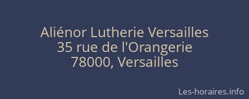 Aliénor Lutherie Versailles