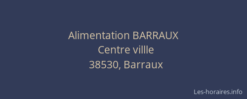Alimentation BARRAUX