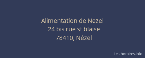 Alimentation de Nezel