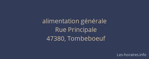 alimentation g&eacute;n&eacute;rale