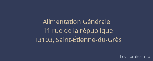 Alimentation Générale