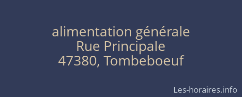 alimentation générale