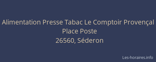 Alimentation Presse Tabac Le Comptoir Proven&ccedil;al
