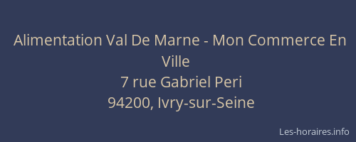 Alimentation Val De Marne - Mon Commerce En Ville