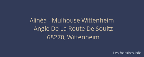 Alin&eacute;a - Mulhouse Wittenheim