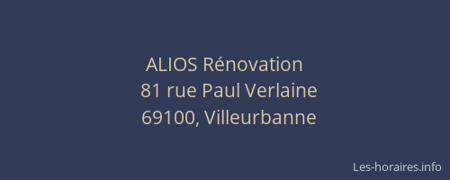 ALIOS Rénovation