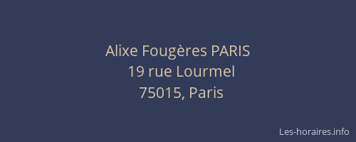 Alixe Fougères PARIS