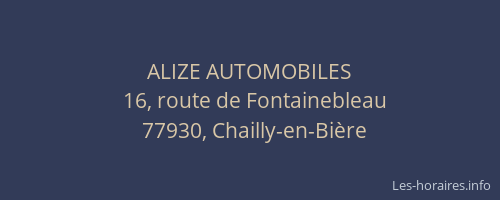 ALIZE AUTOMOBILES