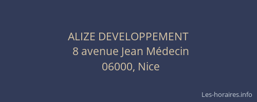 ALIZE DEVELOPPEMENT