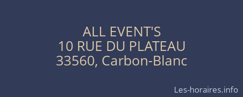 ALL EVENT'S