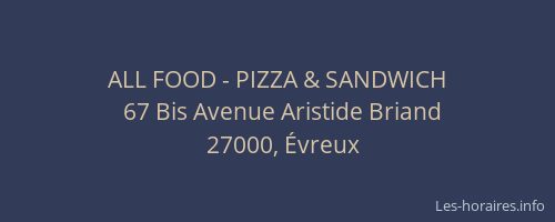 ALL FOOD - PIZZA & SANDWICH