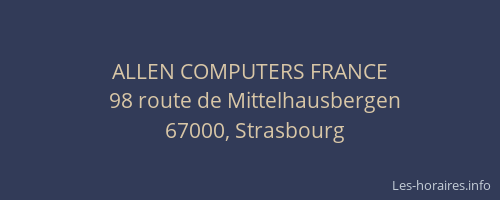ALLEN COMPUTERS FRANCE