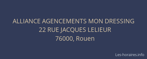 ALLIANCE AGENCEMENTS MON DRESSING