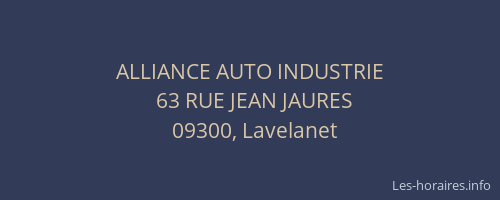 ALLIANCE AUTO INDUSTRIE