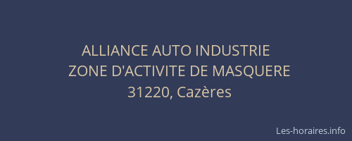 ALLIANCE AUTO INDUSTRIE