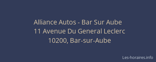 Alliance Autos - Bar Sur Aube