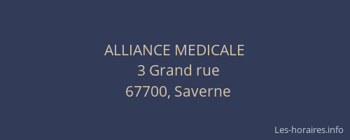 ALLIANCE MEDICALE