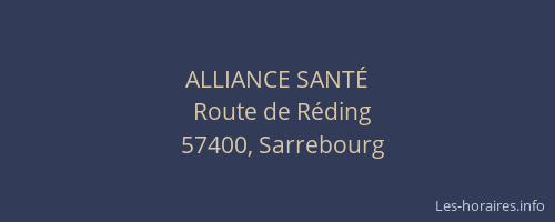ALLIANCE SANT&Eacute;