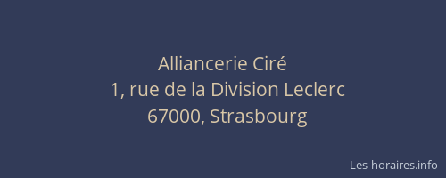 Alliancerie Ciré