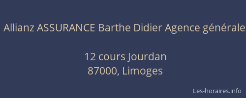 Allianz ASSURANCE Barthe Didier Agence générale