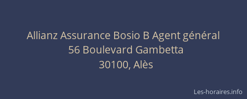 Allianz Assurance Bosio B Agent g&eacute;n&eacute;ral