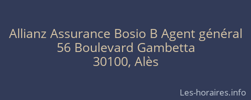 Allianz Assurance Bosio B Agent général