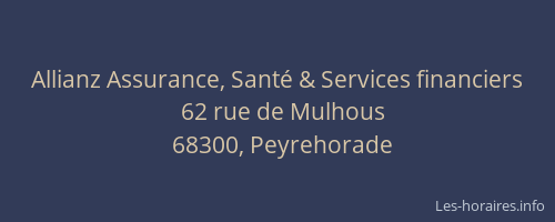 Allianz Assurance, Sant&eacute; & Services financiers