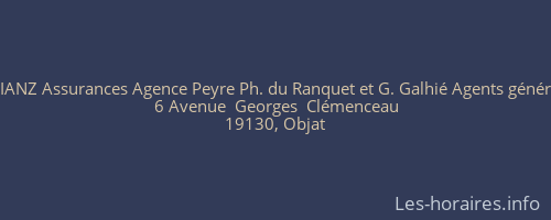 ALLIANZ Assurances Agence Peyre Ph. du Ranquet et G. Galhié Agents généraux
