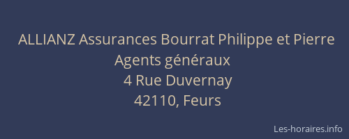 ALLIANZ Assurances Bourrat Philippe et Pierre Agents généraux