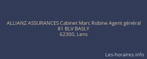 ALLIANZ ASSURANCES Cabinet Marc Robine Agent général