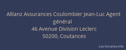 Allianz Assurances Coulombier Jean-Luc Agent g&eacute;n&eacute;ral