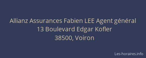 Allianz Assurances Fabien LEE Agent g&eacute;n&eacute;ral
