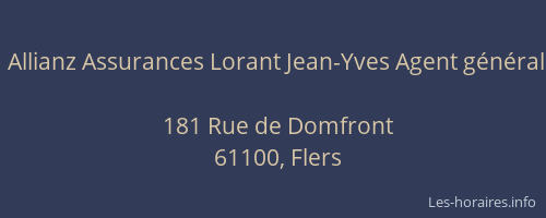 Allianz Assurances Lorant Jean-Yves Agent g&eacute;n&eacute;ral