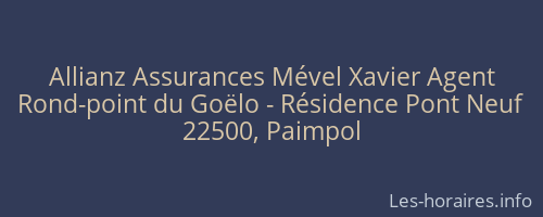 Allianz Assurances Mével Xavier Agent