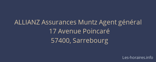 ALLIANZ Assurances Muntz Agent g&eacute;n&eacute;ral