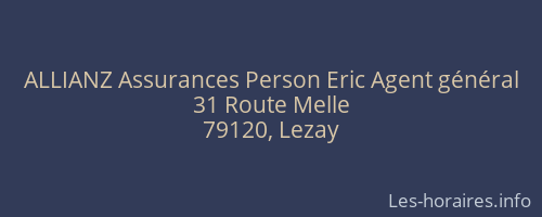 ALLIANZ Assurances Person Eric Agent général