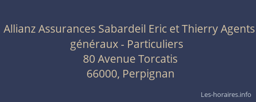 Allianz Assurances Sabardeil Eric et Thierry Agents généraux - Particuliers