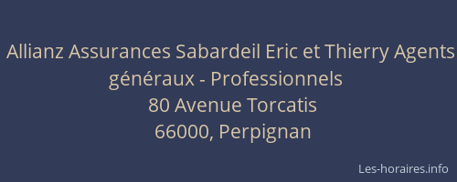 Allianz Assurances Sabardeil Eric et Thierry Agents généraux - Professionnels
