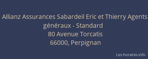 Allianz Assurances Sabardeil Eric et Thierry Agents généraux - Standard