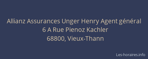 Allianz Assurances Unger Henry Agent général